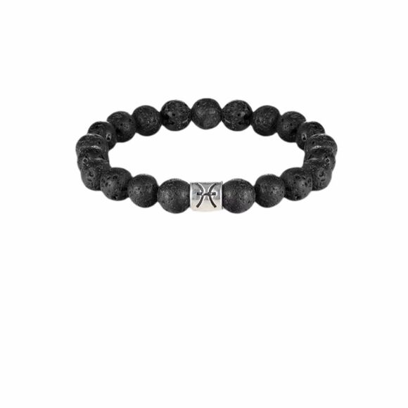 7.25inch Black Lava Pisces Bracelet - Picture 2 of 2